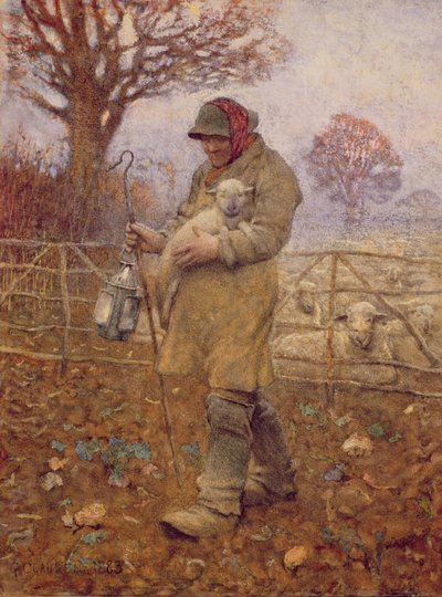 Shepherd with a Lamb, 1883 by George Clausen
